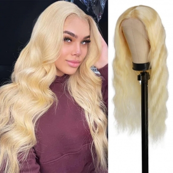 Platinum Blonde Body Wave Wig | 100% Virgin Human Hair T-Part Lace | UpScale #613